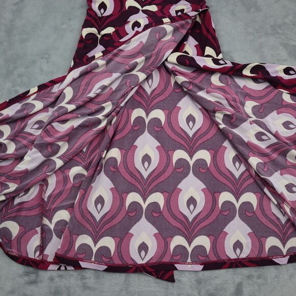 Bisou Bisou Dress Womens 4 Purple Michele Bohbot Short Sleeve Vneck Wrap Style - Picture 10 of 16